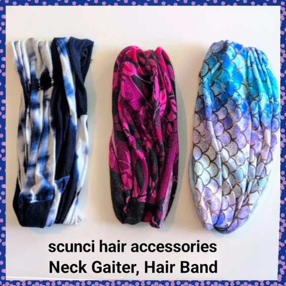 3 scunci hair accessories, Hair Band Neck Gaiter Hair Bands, Surfer - Picture 1 of 12